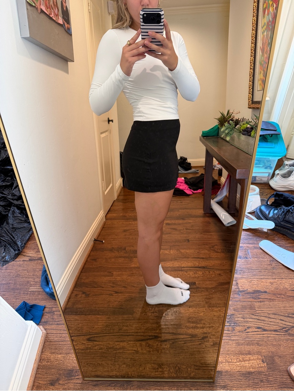 Hello Molly Black High-Rise Mini Skort